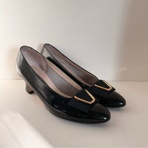 Bally buckle bow kitten heels